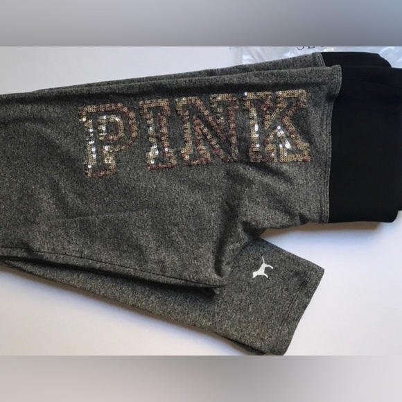 NEW PINK VS YOGA BLING LEGGINGS LARGE NWT - Picture 6 of 6